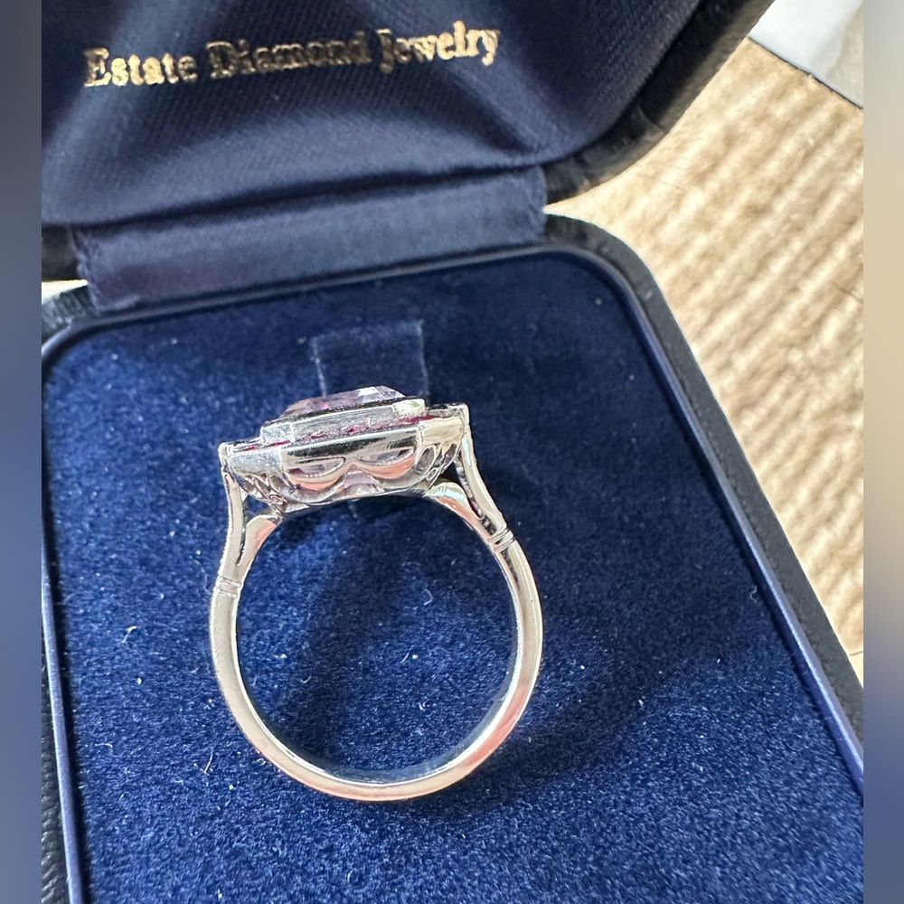 4.18 ct Kunzite Halo Belfort Ring - Picture 8 of 8